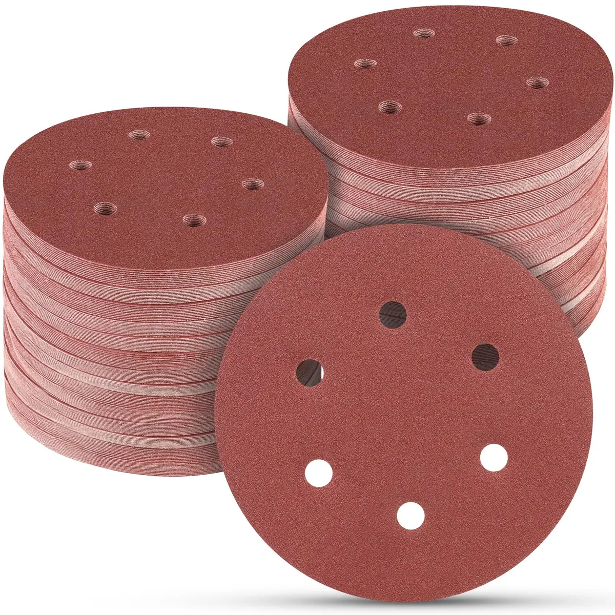 POTUINOM 6 Inch Sanding Discs 150 Grit 100PCS | Aluminum Oxide Hook & Loop for Orbital Sanders - main product image