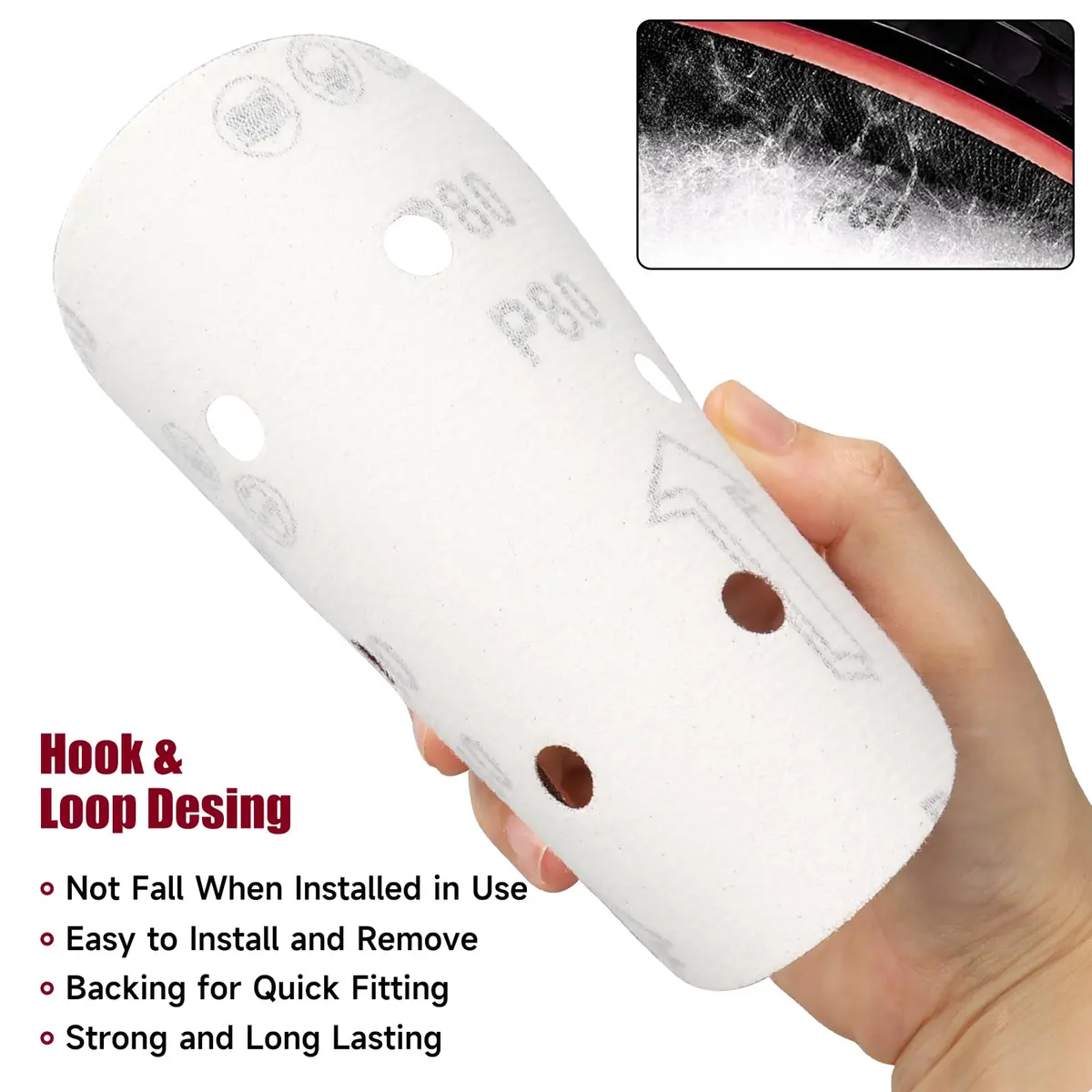 POTUINOM 6 Inch Sanding Discs 150mm (100-Pack) | 2000 Grit Aluminum Oxide Hook & Loop for Orbital Sanders - view 5