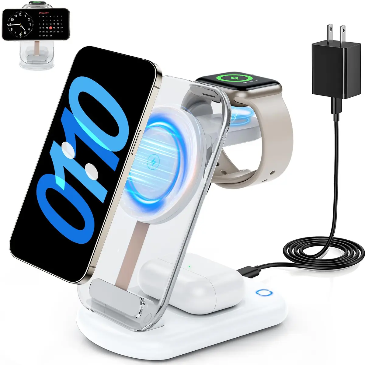 RYND 2026 Traveling Wireless Mag-Safe Fast Charging Station | 3-in-1 Foldable Magnetic Charger for iPhone, Apple Watch & AirPods - main product image