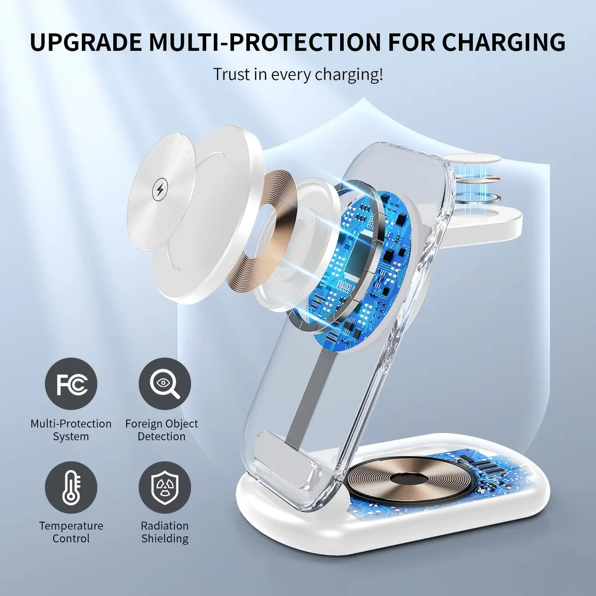 RYND 2026 Traveling Wireless Mag-Safe Fast Charging Station | 3-in-1 Foldable Magnetic Charger for iPhone, Apple Watch & AirPods - view 4