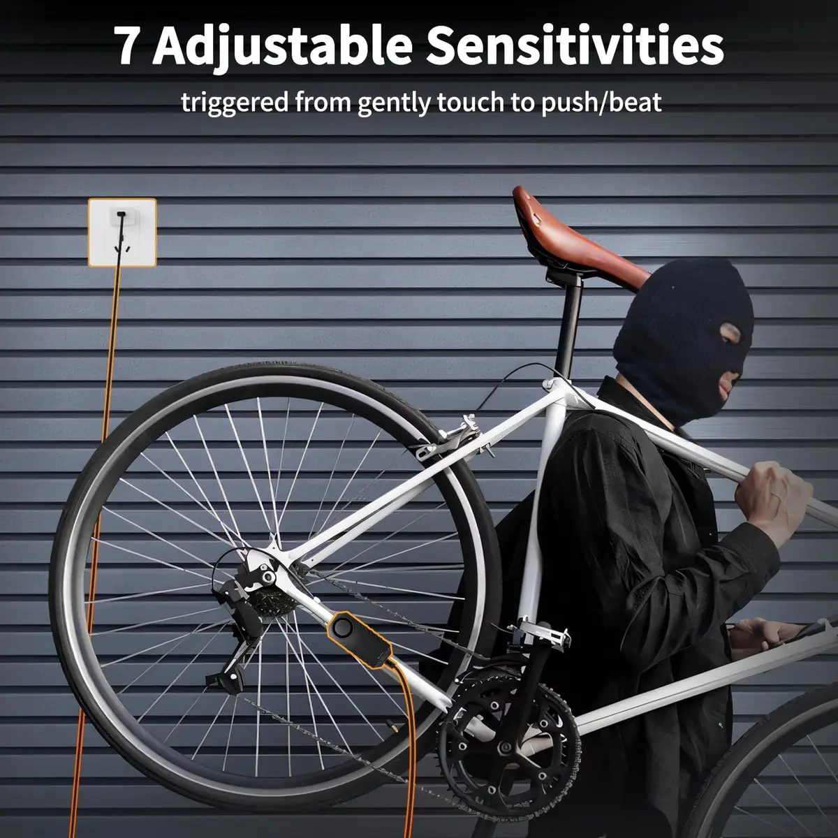 WSDCAM Wireless Bike Alarm with Remote, Rechargeable 113dB Loud Bicycle Alarm System Anti Theft, IP65 Waterproof, 1-Pack - view 7