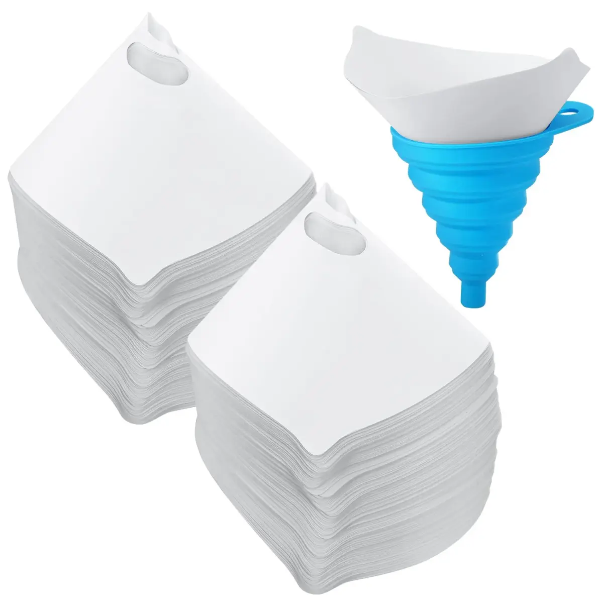 JANYUN 150 Pcs Paint Strainers with Silicone Funnel | 149 Micron Mesh for Automotive & Art Painting - main product image