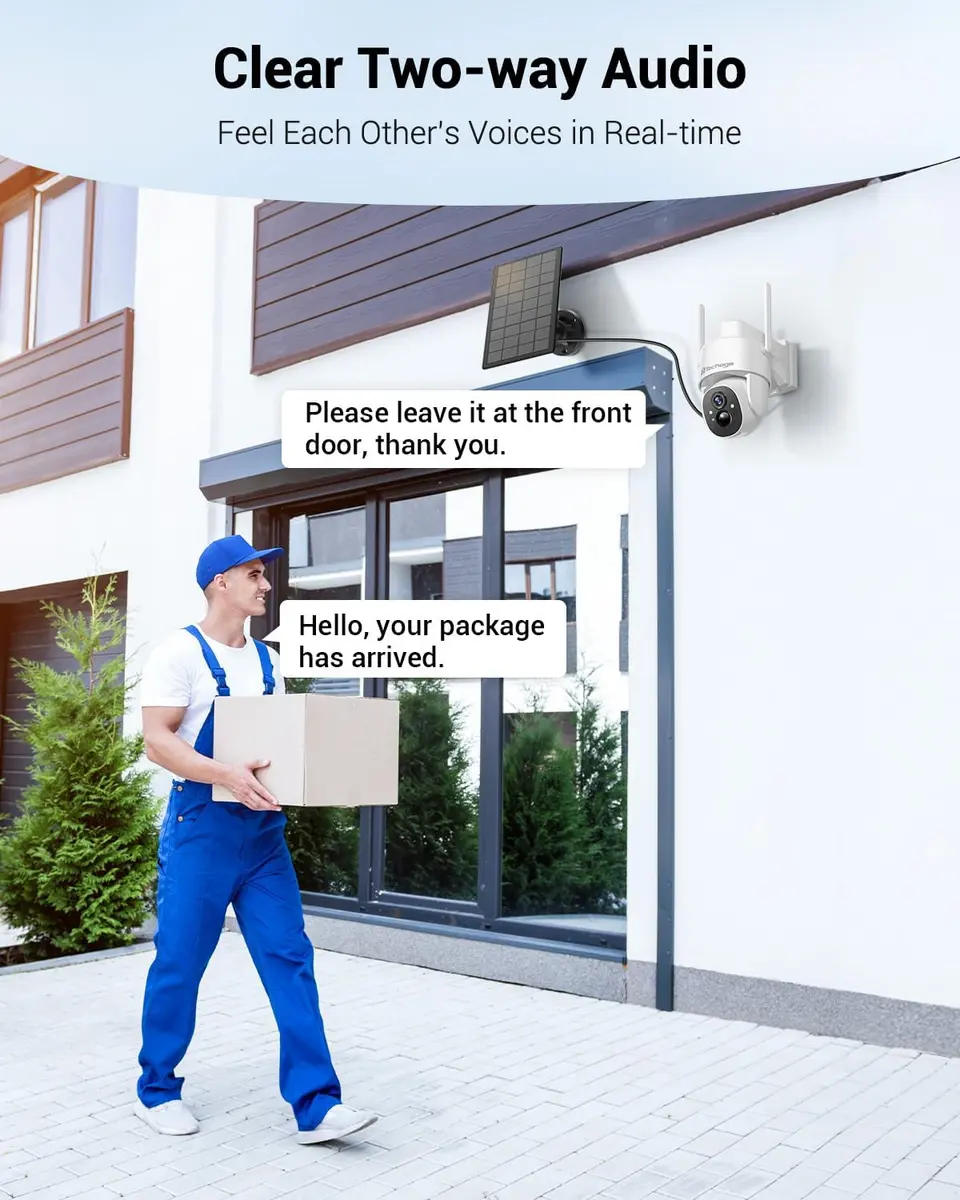 Techage Wireless Outdoor Security Camera 2K | Full-Color Night Vision, Solar Powered, IP66 Waterproof - view 7