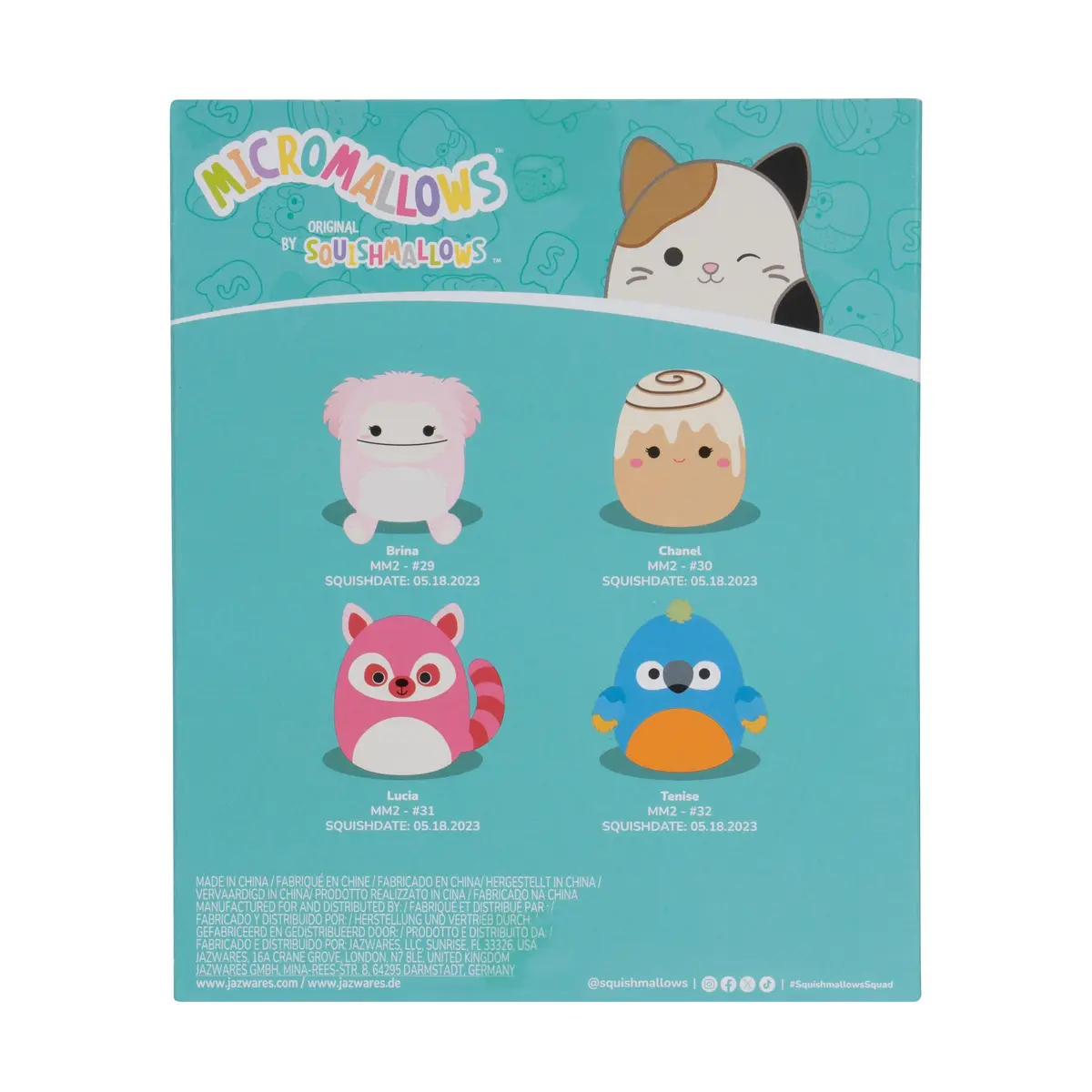 Squishmallows Micromallows 4-Pack – Brina Bigfoot, Chanel Cinnamon Roll, Lucia Lemur, Tenise Parrot | Tiny Plush Collectibles - view 4