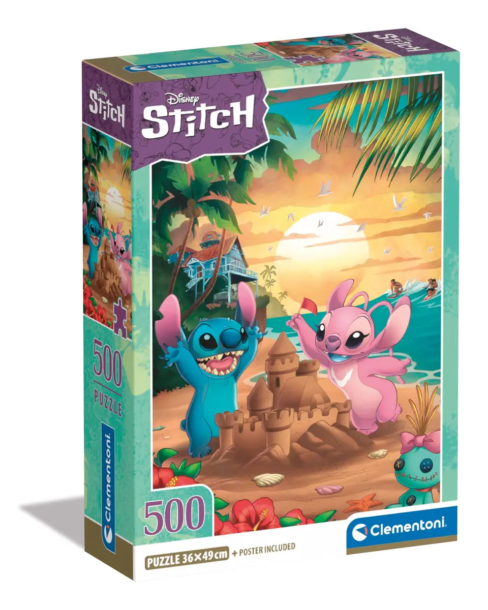 Clementoni Disney Stitch Puzzle 500 Pieces | Adult Jigsaw Puzzle with Poster, Made in Italy - main product image