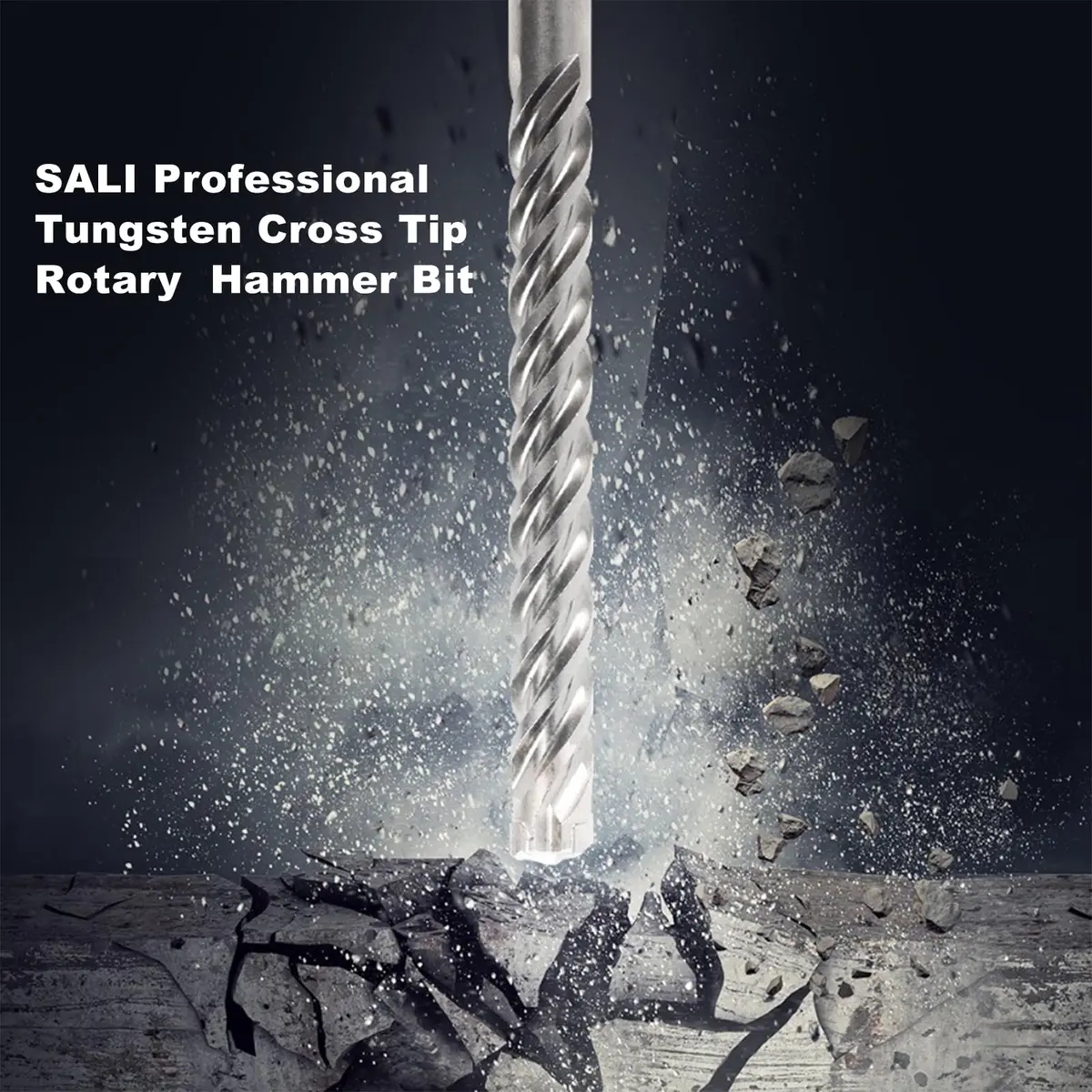SALI SDS Plus Rotary Hammer Drill Bit Set 10 Pcs 3/16"*8" | 4-Cutter Carbide for Concrete & Brick - view 6
