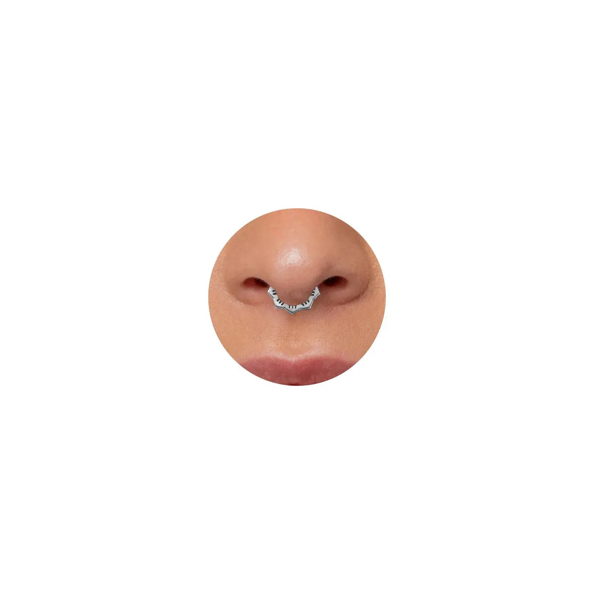 NONTAI 16G Flower Daith Hoop Earring Septum Clicker 8mm | Hinged Seamless Ring for Nose Piercing - main product image