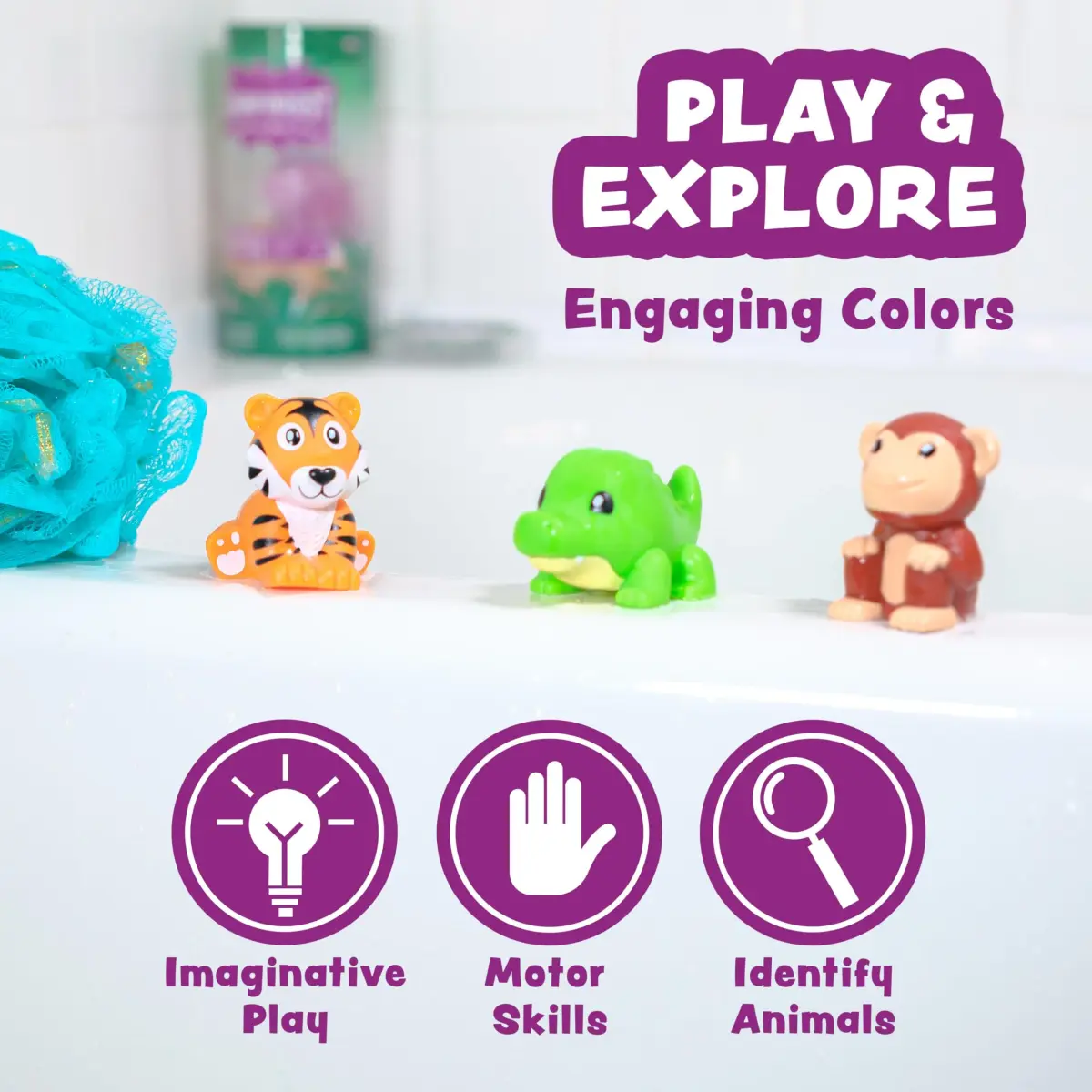 Tub Works® Rainforest™ Mold Free Bath Toys 6 Pack | Sealed, No Hole Design Keeps Moisture Out - view 7