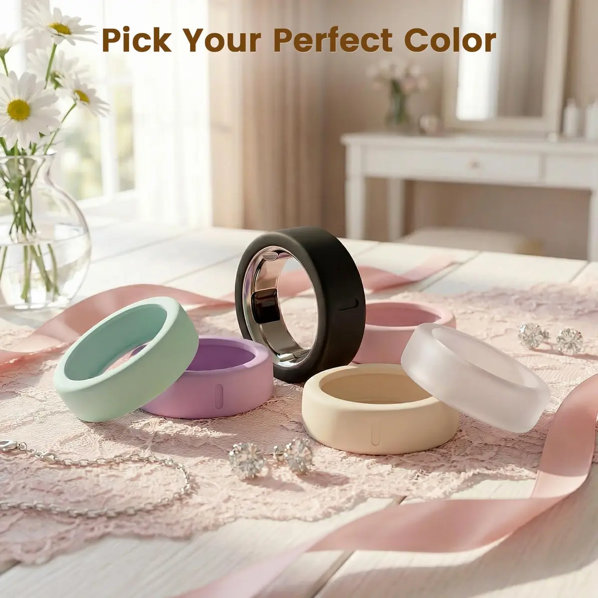 BandSmith Silicone Ring Cover for Oura Ring Gen 3/4, Size M (11-15) | Protects Smart Ring During Activities - view 7