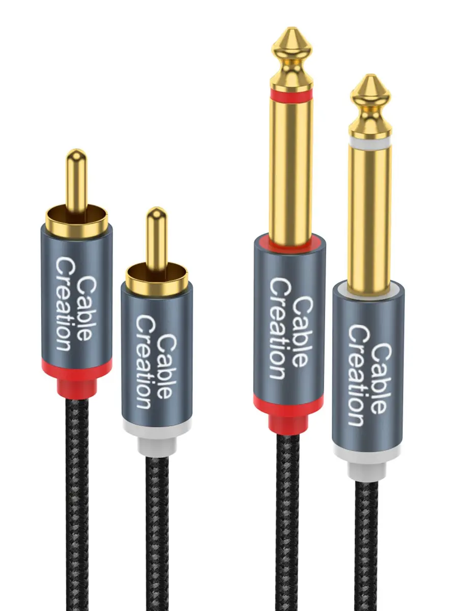 CableCreation RCA to 1/4 Cable 6FT | Dual 1/4 inch TS to RCA Audio Cord for Audio Devices - main product image