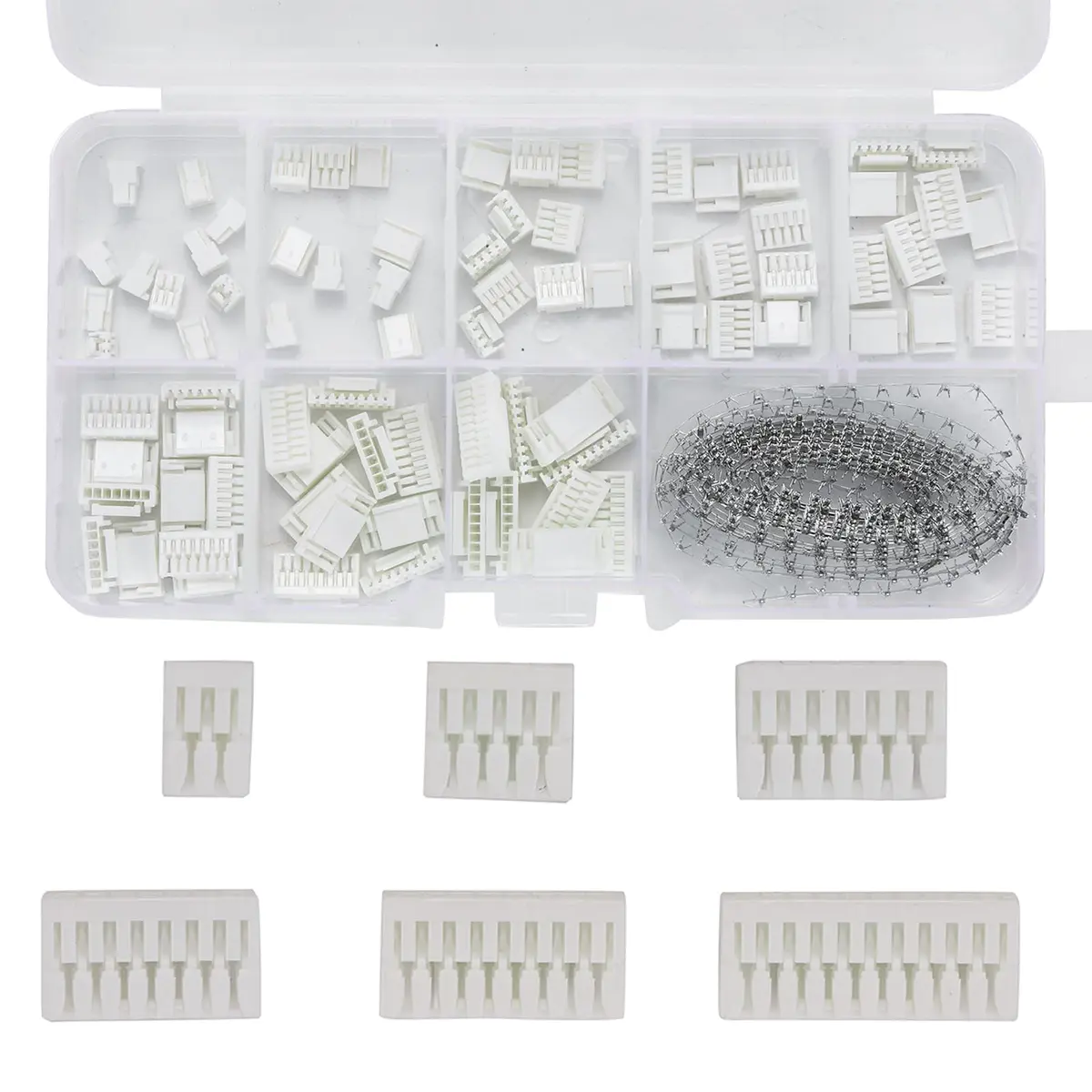 Teansic JST GH 1.25mm Connector Kit, 580 PCS | 2-10 Pin Housing & Terminals - main product image