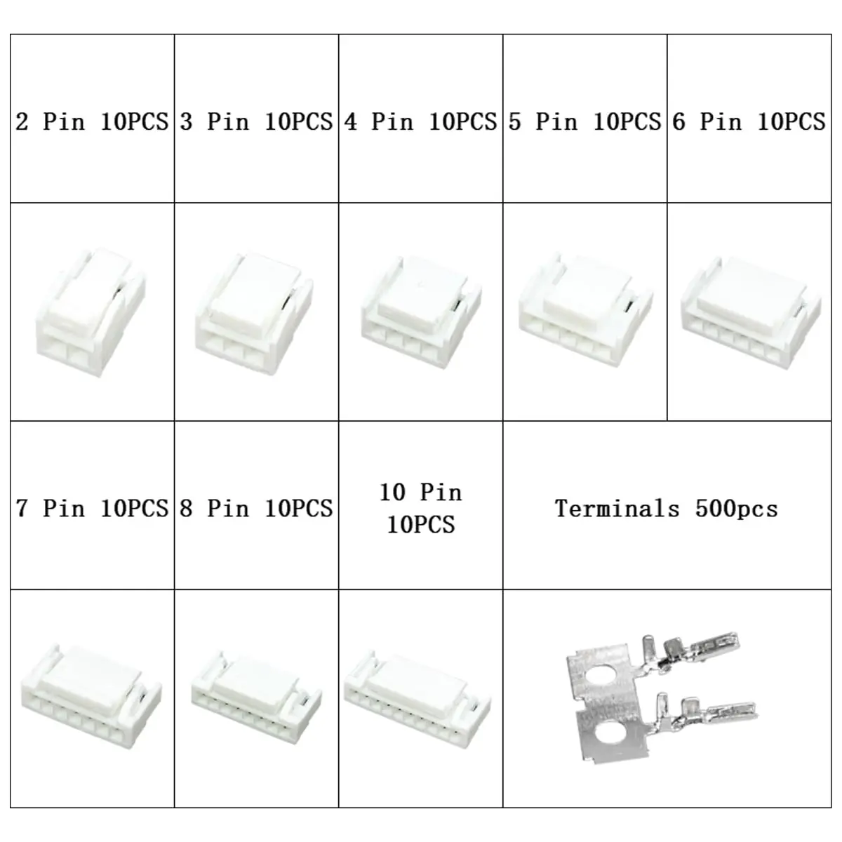 Teansic JST GH 1.25mm Connector Kit, 580 PCS | 2-10 Pin Housing & Terminals - view 2