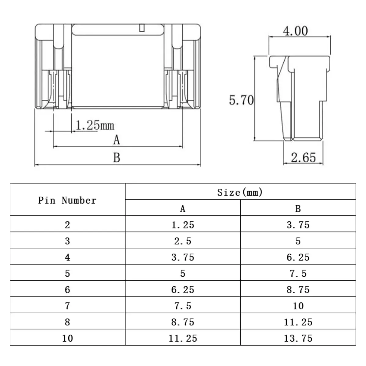 Teansic JST GH 1.25mm Connector Kit, 580 PCS | 2-10 Pin Housing & Terminals - view 3