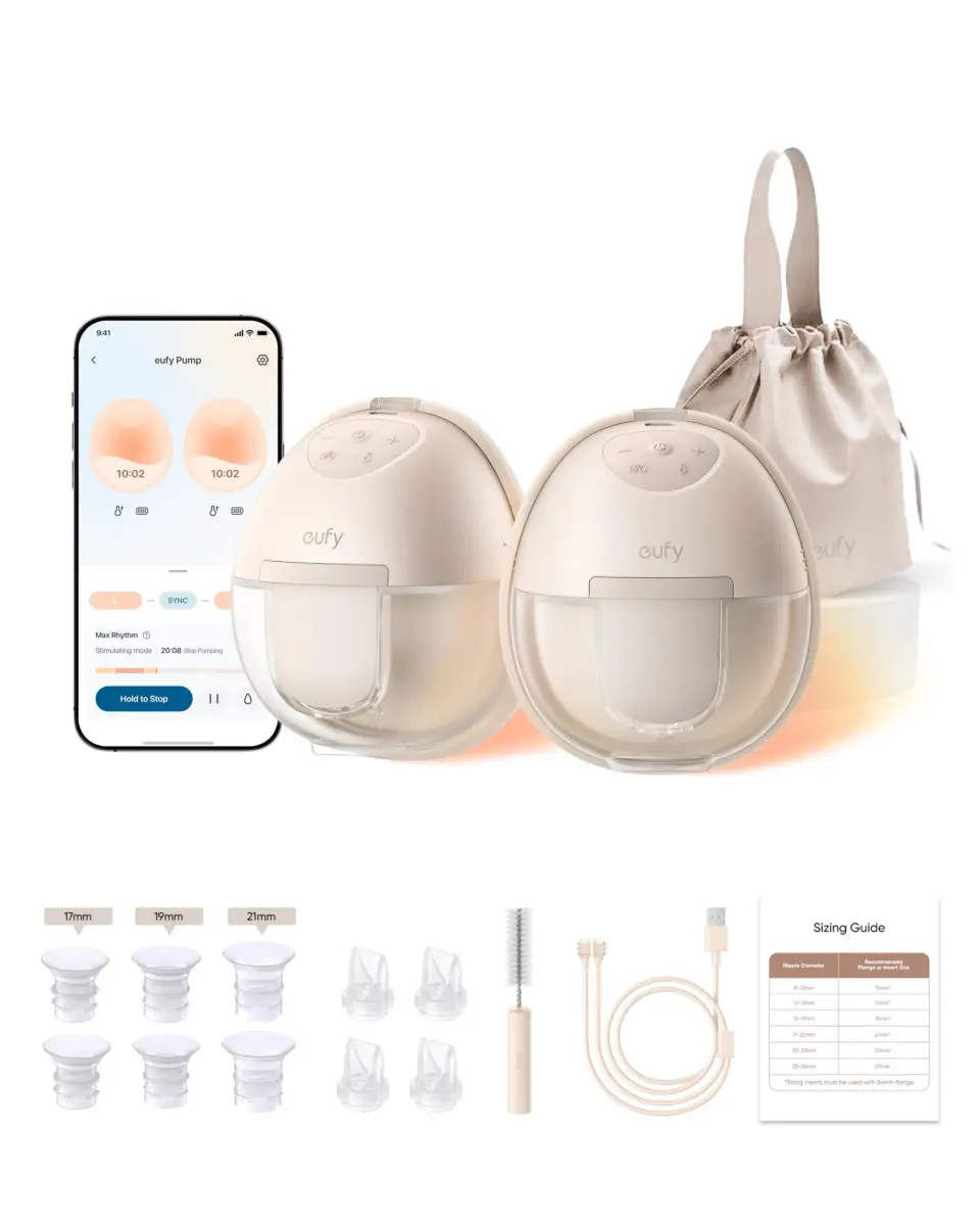 eufy Security Heated Wearable Breast Pump S1 with HeatFlow Technology | 300 mmHg Suction, 46 dB Quiet, BPA-Free - main product image