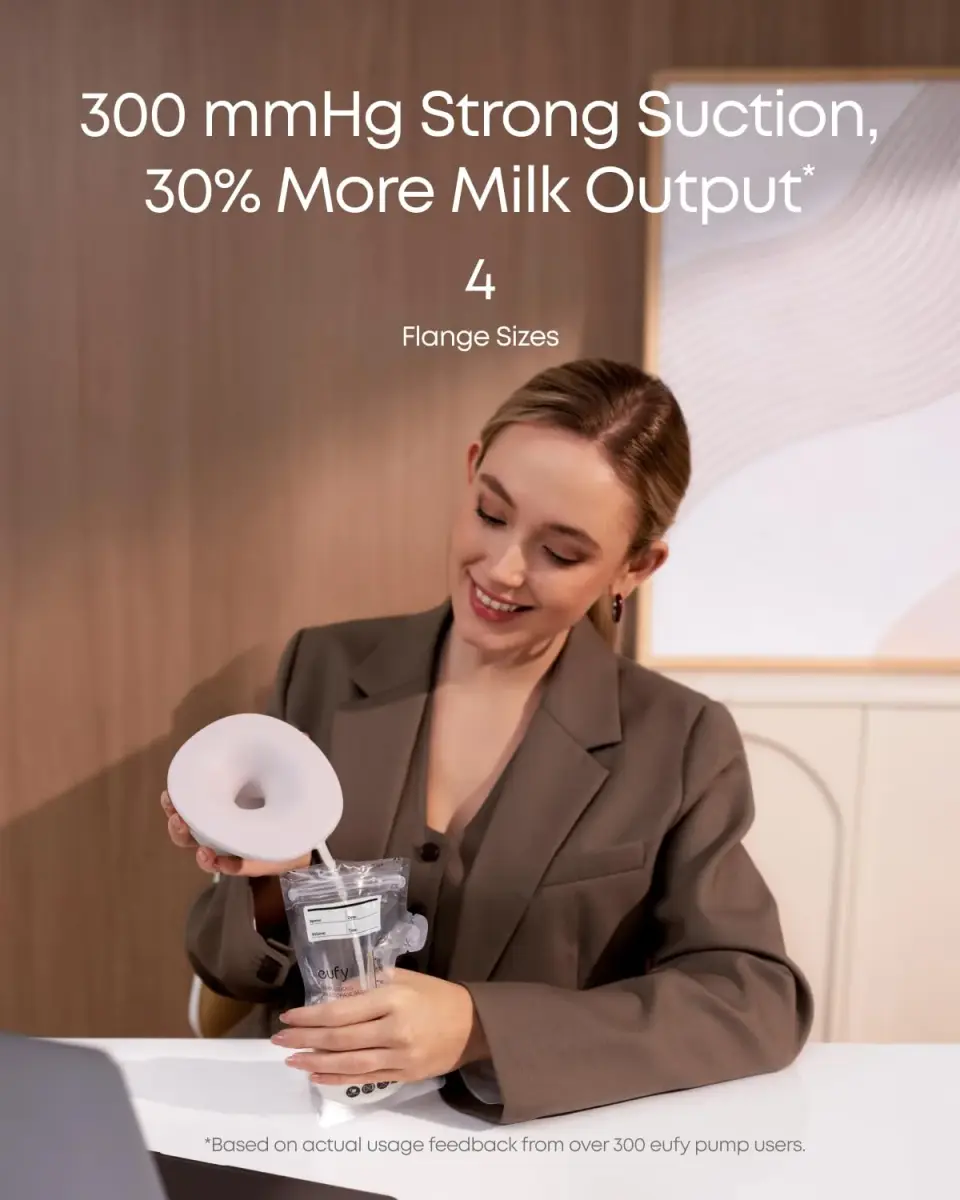 eufy Security Heated Wearable Breast Pump S1 Pro with Charging Case | 300 mmHg Suction, 46dB Quiet, BPA-Free - view 7