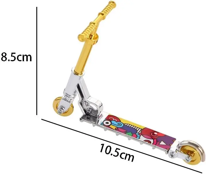 Galepromot Gold Mini Two Wheel Tiny Fingerboard Scooters | Finger Skateboards & Finger Bikes for Finger Training - view 3