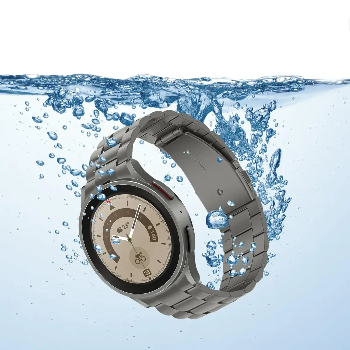 Anlinser Titanium Metal Watch Band for Samsung Galaxy Watch 7/6/5/4/FE 40mm 44mm | Adjustable Stainless Steel Strap - view 4
