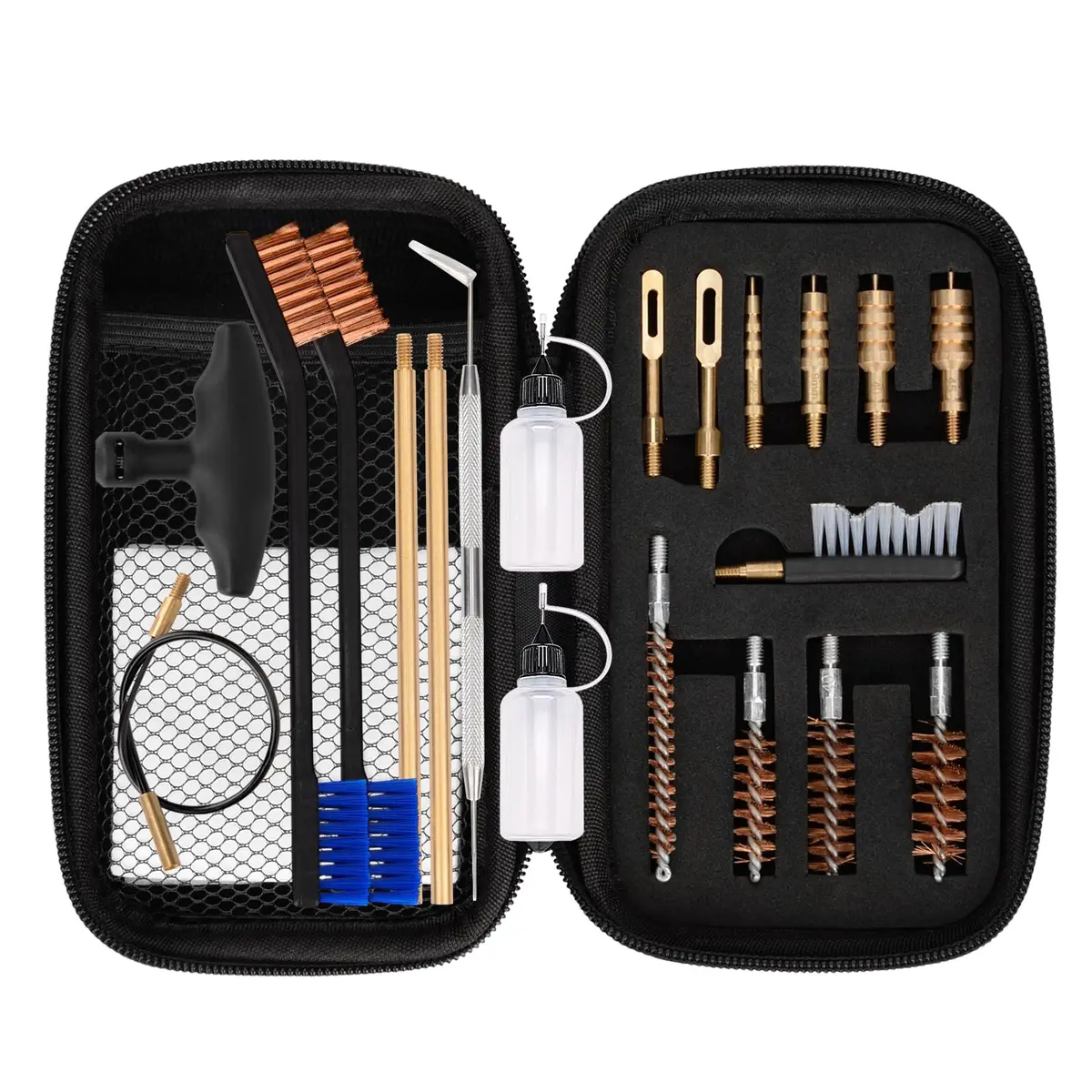 BOOSTEADY Universal Handgun Cleaning Kit .22-.45 Caliber | 16-Piece Brass & Steel Tool Set - main product image