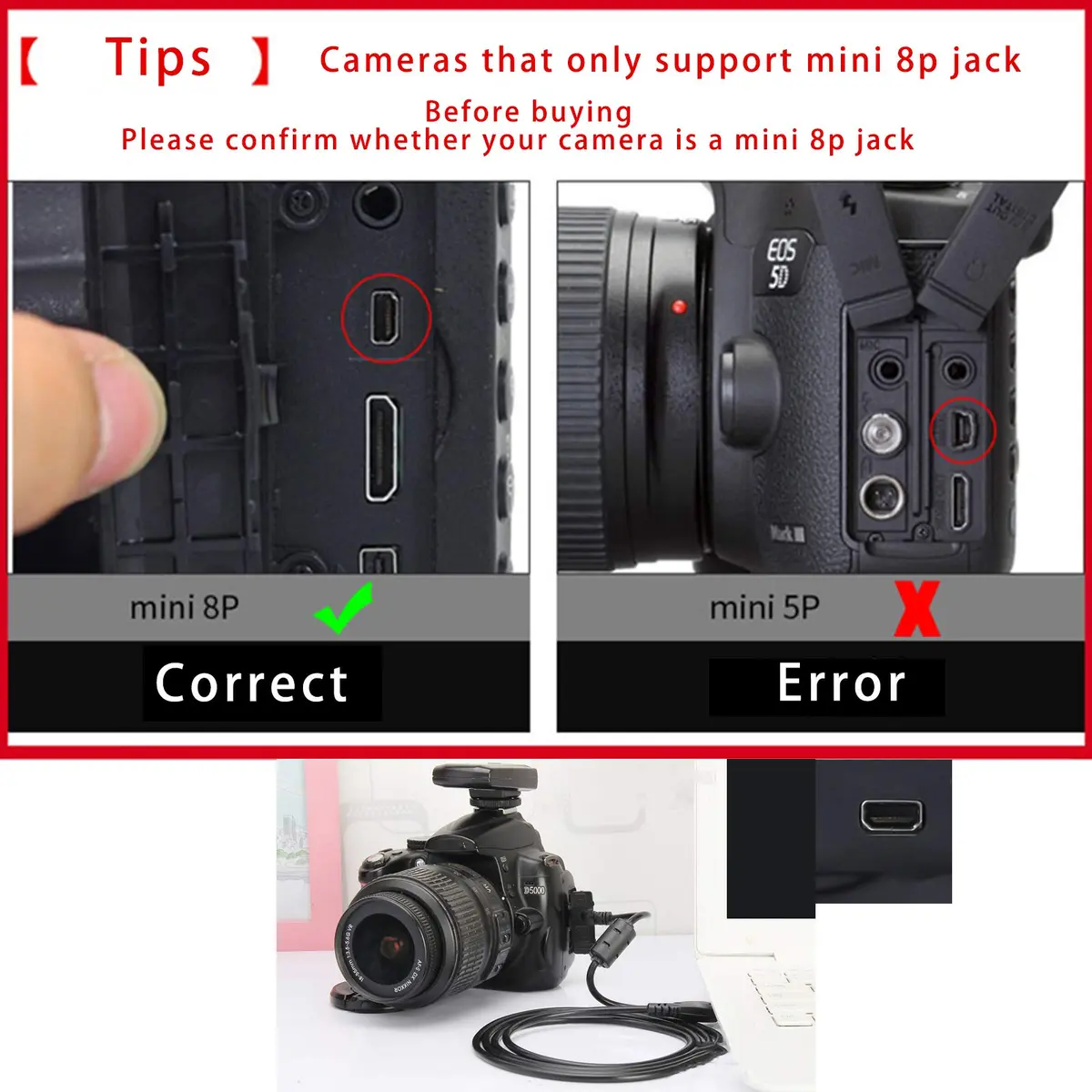 YCWZZH 2 Pack USB Camera Data Cord for Fujifilm & More | Fast Data Transfer & Charging - view 3