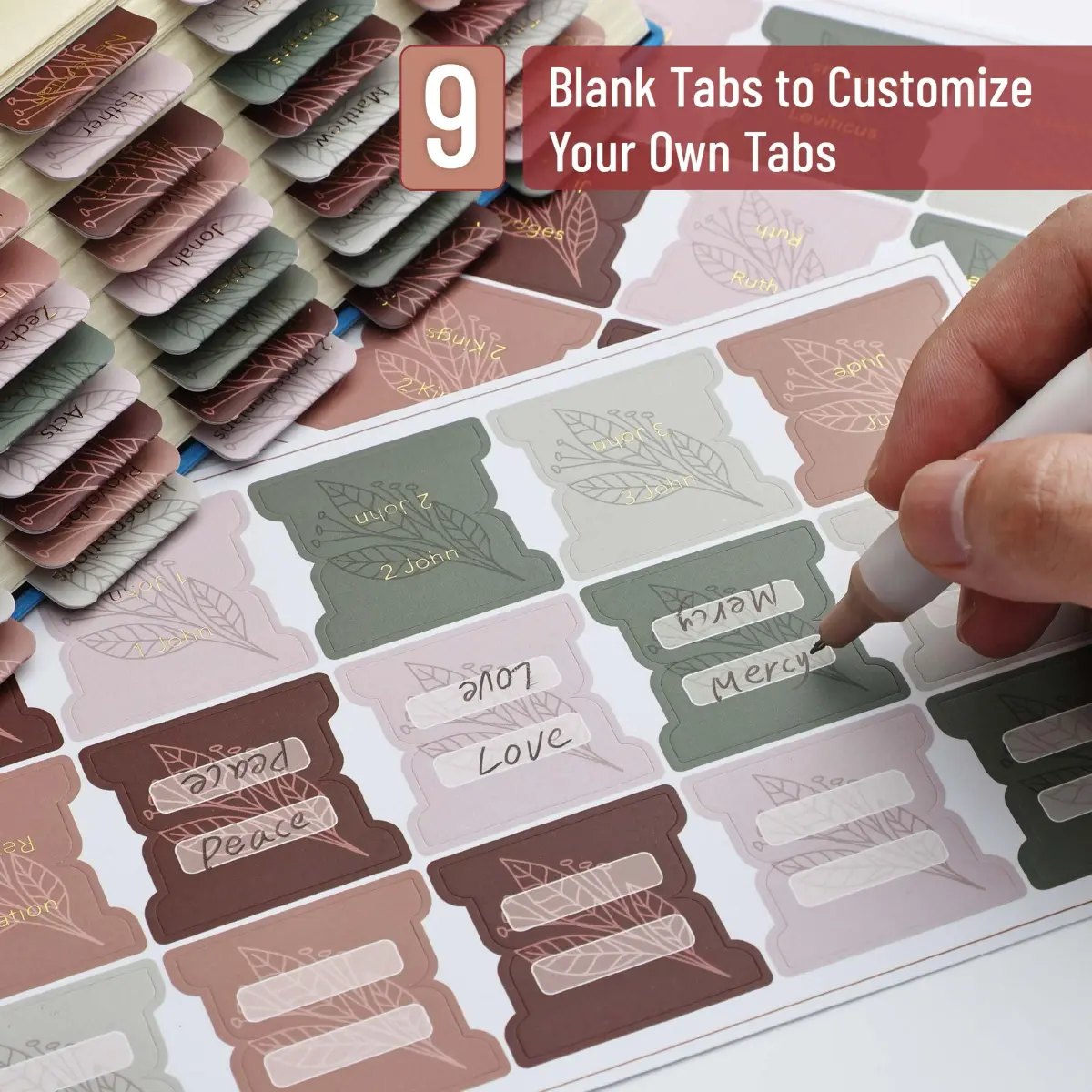Mr. Pen Gold Bible Tabs, 75 Tabs, Autumnal Earth, Laminated, for Study Bible Indexing - view 3