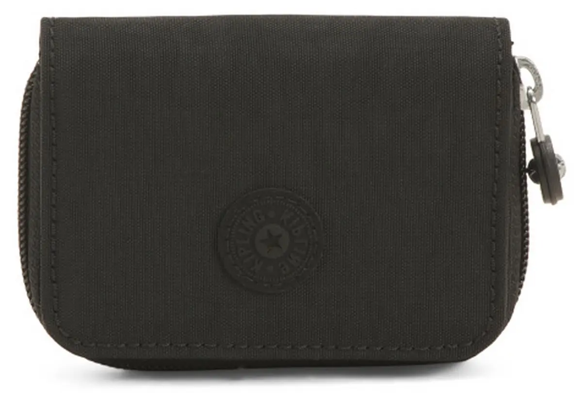 Kipling Tops Small Wallet Tonal Black 1.3cm (1'') L x 7.6cm (3'') H x 2.5cm (1'') D | Compact Nylon Travel Card Holder - main product image