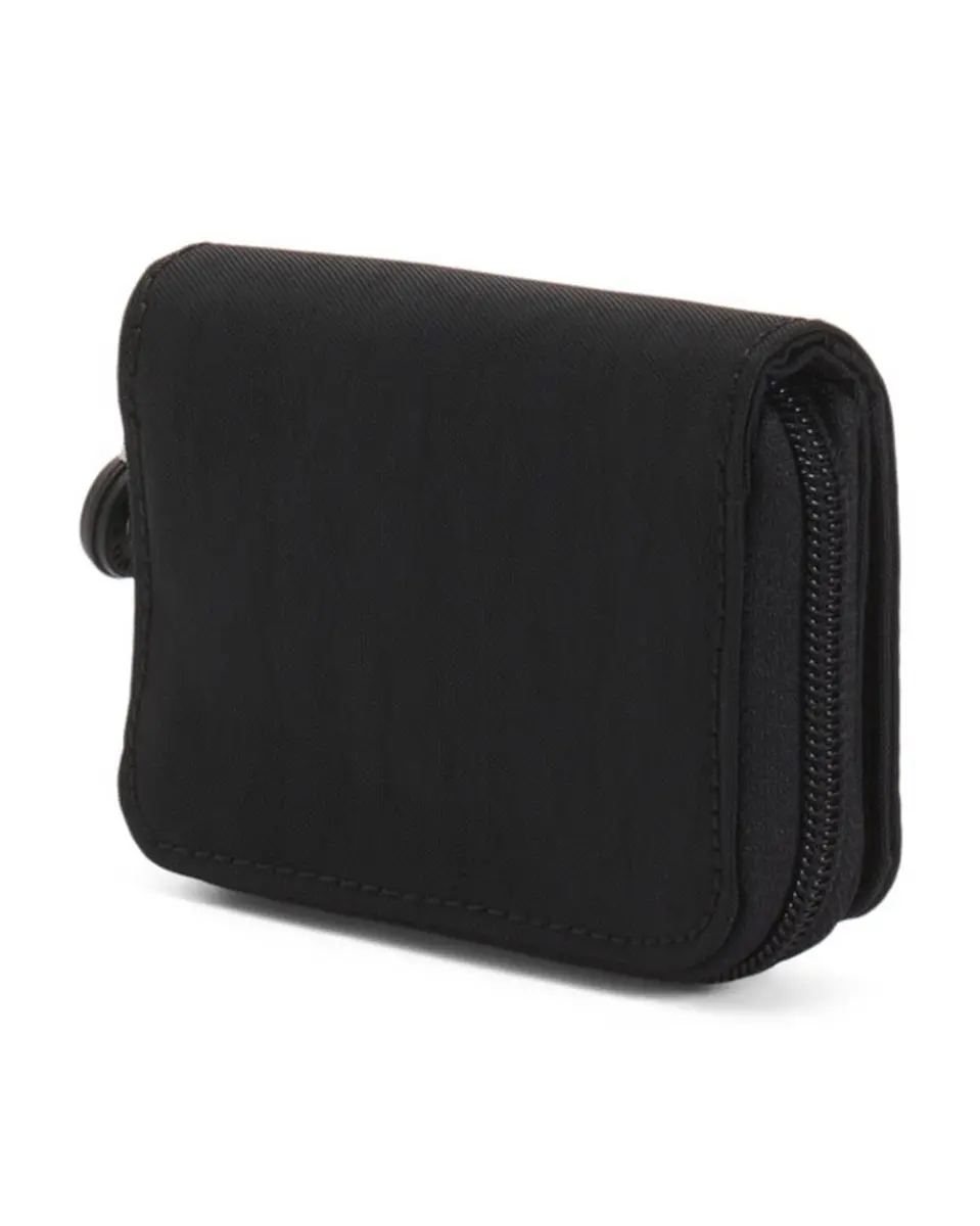 Kipling Tops Small Wallet Tonal Black 1.3cm (1'') L x 7.6cm (3'') H x 2.5cm (1'') D | Compact Nylon Travel Card Holder - view 2