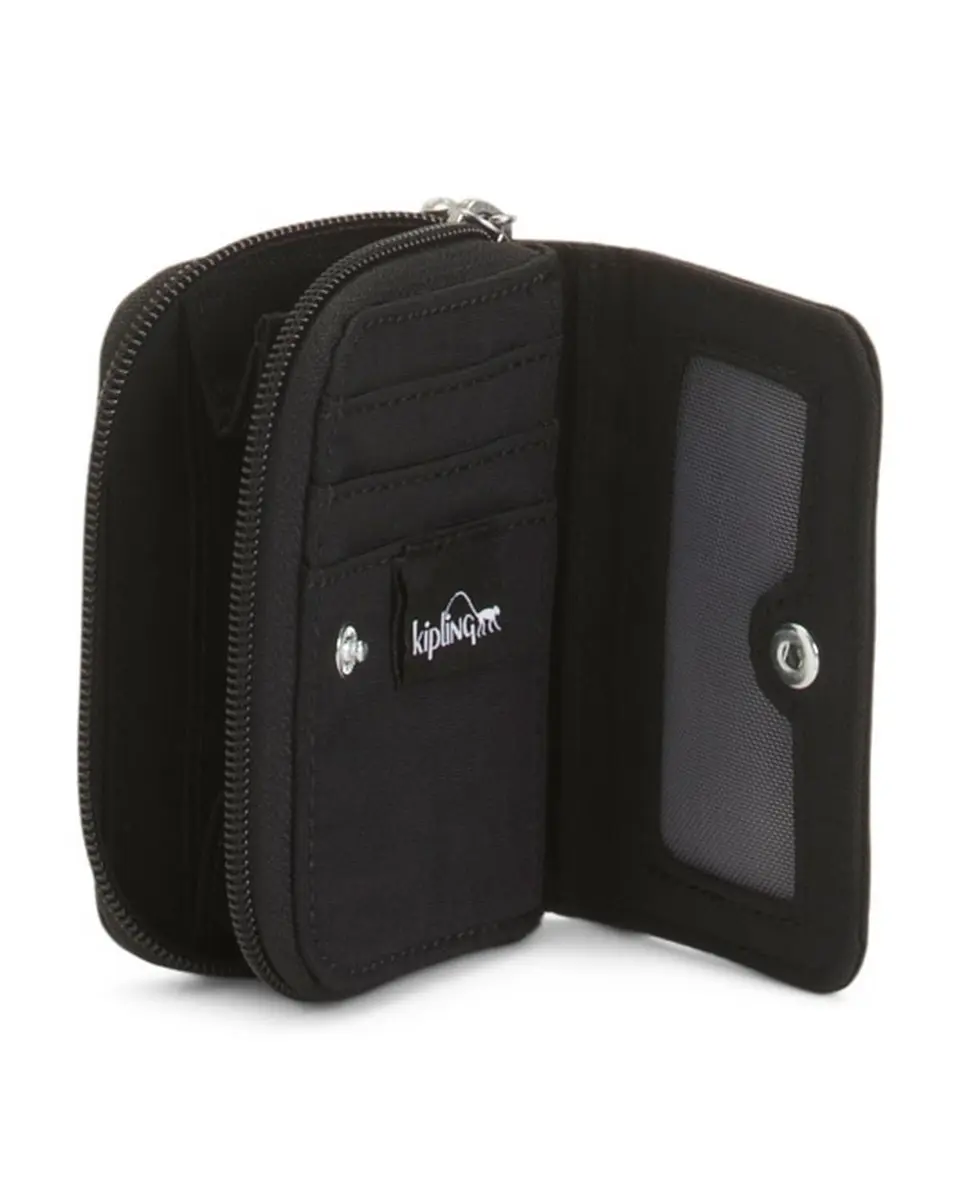 Kipling Tops Small Wallet Tonal Black 1.3cm (1'') L x 7.6cm (3'') H x 2.5cm (1'') D | Compact Nylon Travel Card Holder - view 3