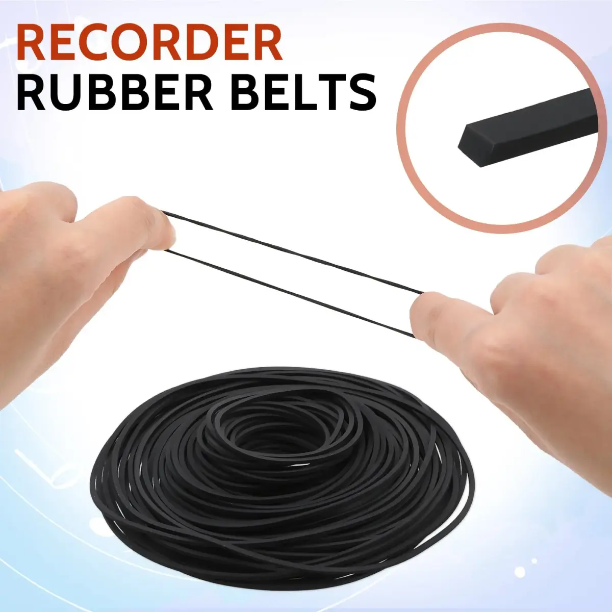 Sliverdew 100 Pcs Cassette Rubber Belts 40-135mm (1.57-5.31 inches) | For DVD CD LD VCR Repeater Drives - view 3