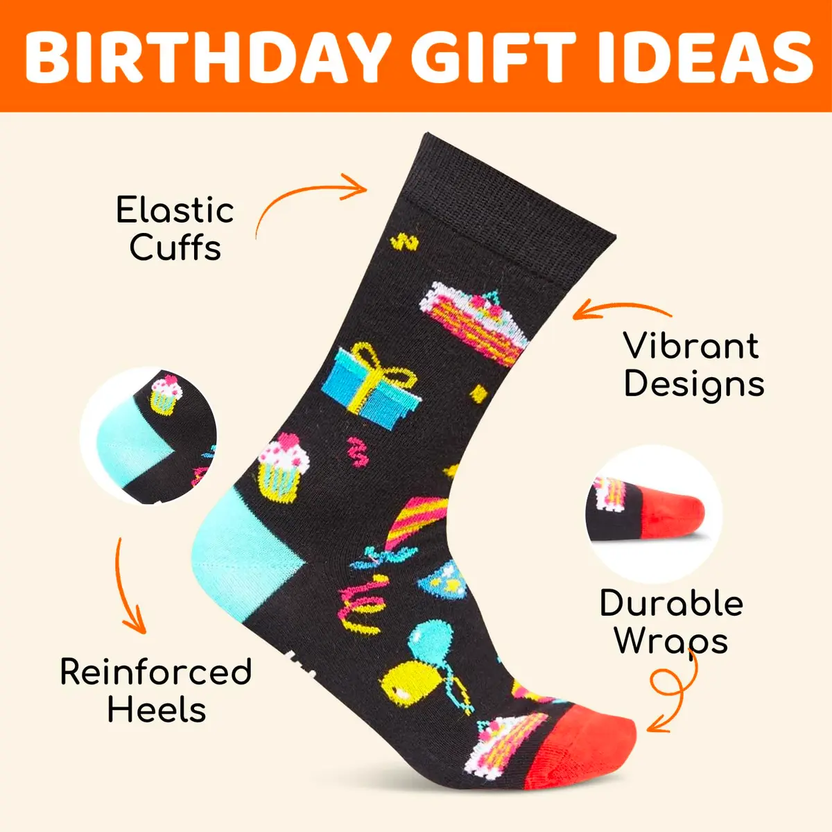 Zmart Socks for Boys Age 6 | Birthday Gift Idea with Playful Message (70-120 chars) - view 3