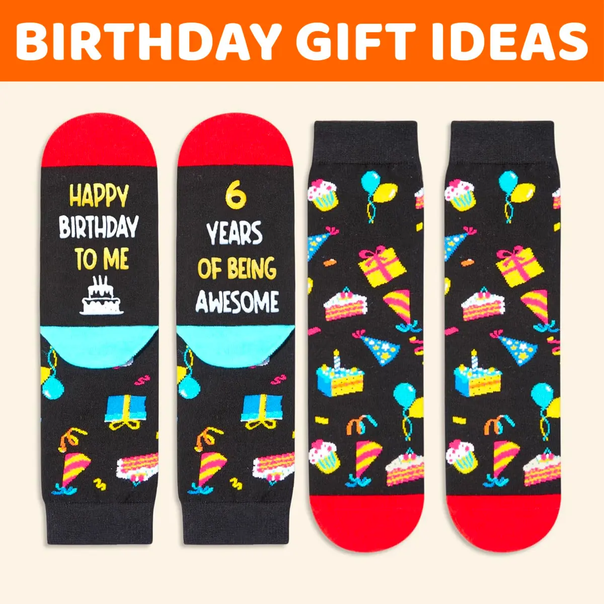 Zmart Socks for Boys Age 6 | Birthday Gift Idea with Playful Message (70-120 chars) - view 4