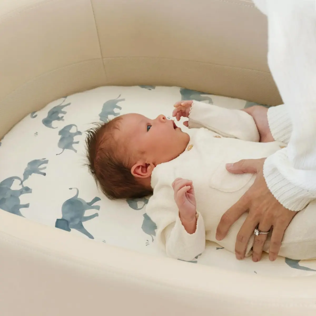 GRSSDER Stretchy Ultra Soft Fitted Bassinet Sheet Set 2 Pack, Universal Fit 81cm x 41cm x 13cm | Baby Cradle Moses Basket Mattress Cover - view 5