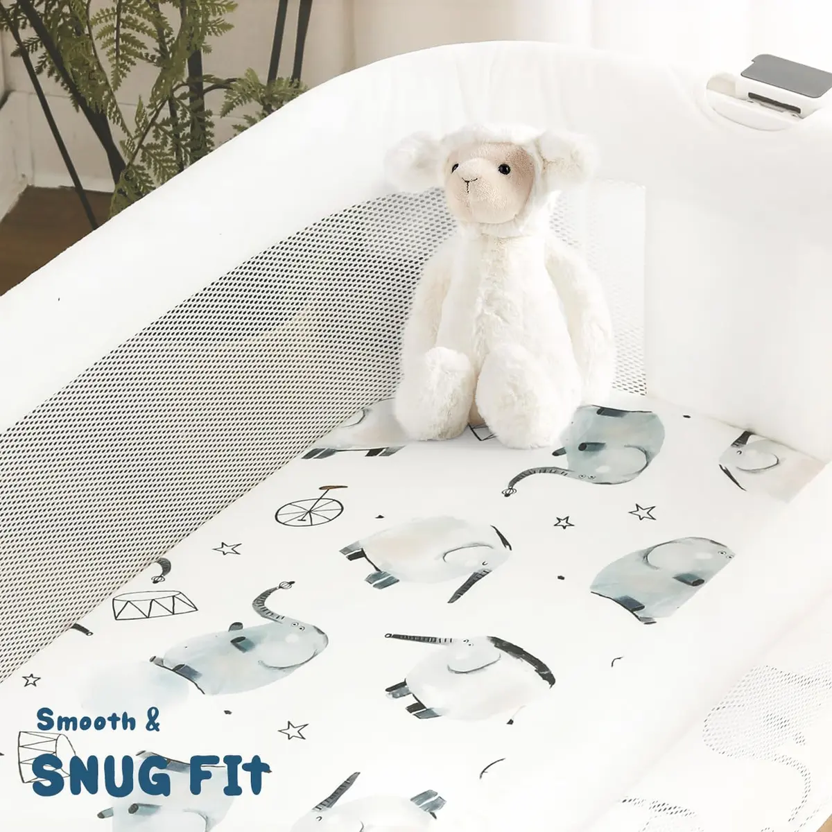 GRSSDER Stretchy Ultra Soft Fitted Bassinet Sheet Set 2 Pack, Universal Fit 81cm x 41cm x 13cm | Baby Cradle Moses Basket Mattress Cover - view 7