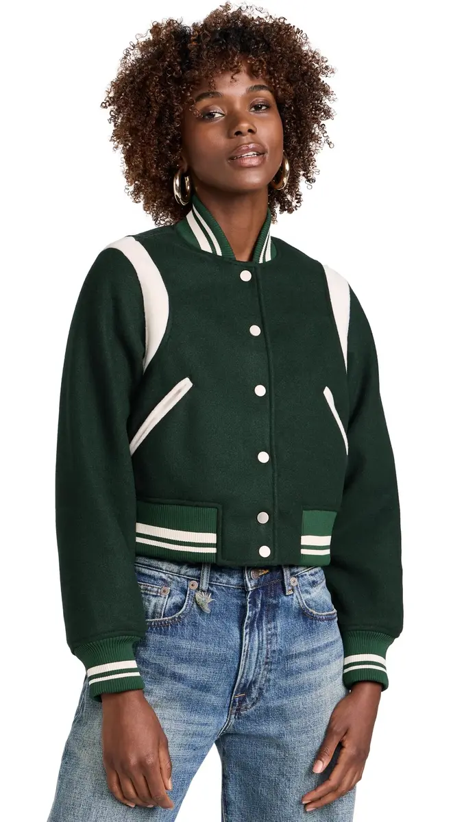 [BLANKNYC] Women's Smart Move Bomber Jacket, Green Combo, M | Relaxed Fit, Polyester, Fall Style - main product image