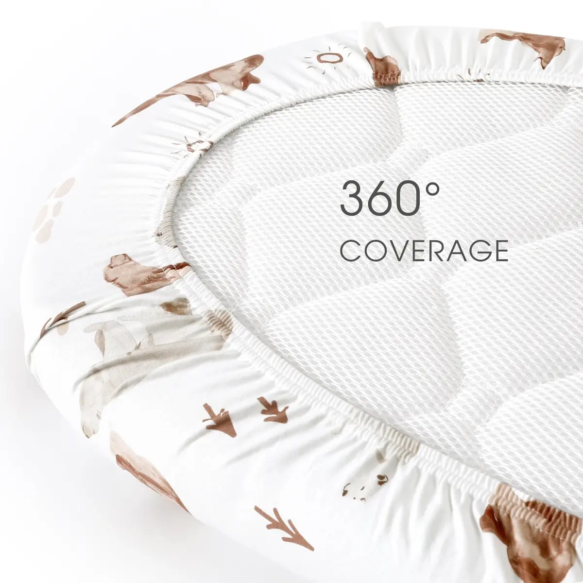 GRSSDER Stretchy Ultra Soft Bassinet Sheet 2 Pack, 81cm x 41cm x 13cm (32" x 16" x 5") | Universal Fit for Oval, Rectangle, Moses Basket Mattresses - view 8