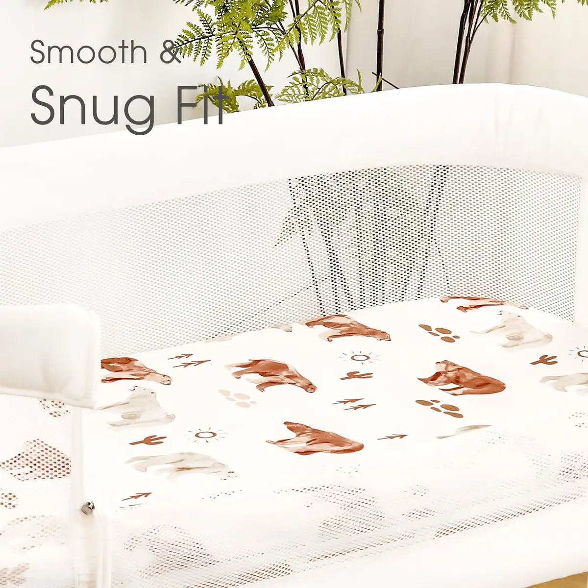 GRSSDER Stretchy Ultra Soft Bassinet Sheet 2 Pack, 81cm x 41cm x 13cm (32" x 16" x 5") | Universal Fit for Oval, Rectangle, Moses Basket Mattresses - view 3