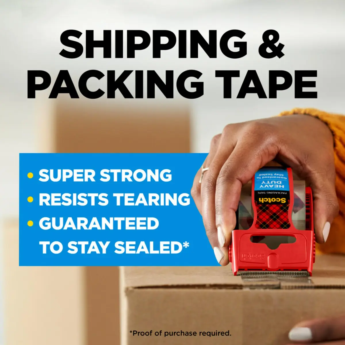 Scotch Heavy Duty Shipping Packing Tape 1.88 in. x 27.7 yd. (2 Rolls) | Industrial Strength Adhesive Tape - view 2