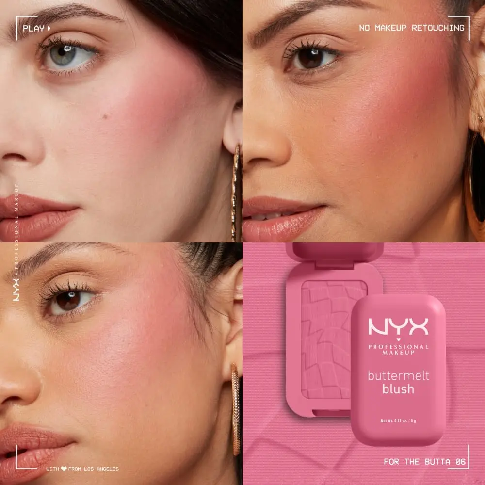 NYX PROFESSIONAL MAKEUP Buttermelt Powder Blush 0.17 oz (5g) | Vegan Formula with Mango, Almond & Shea Butters - view 6