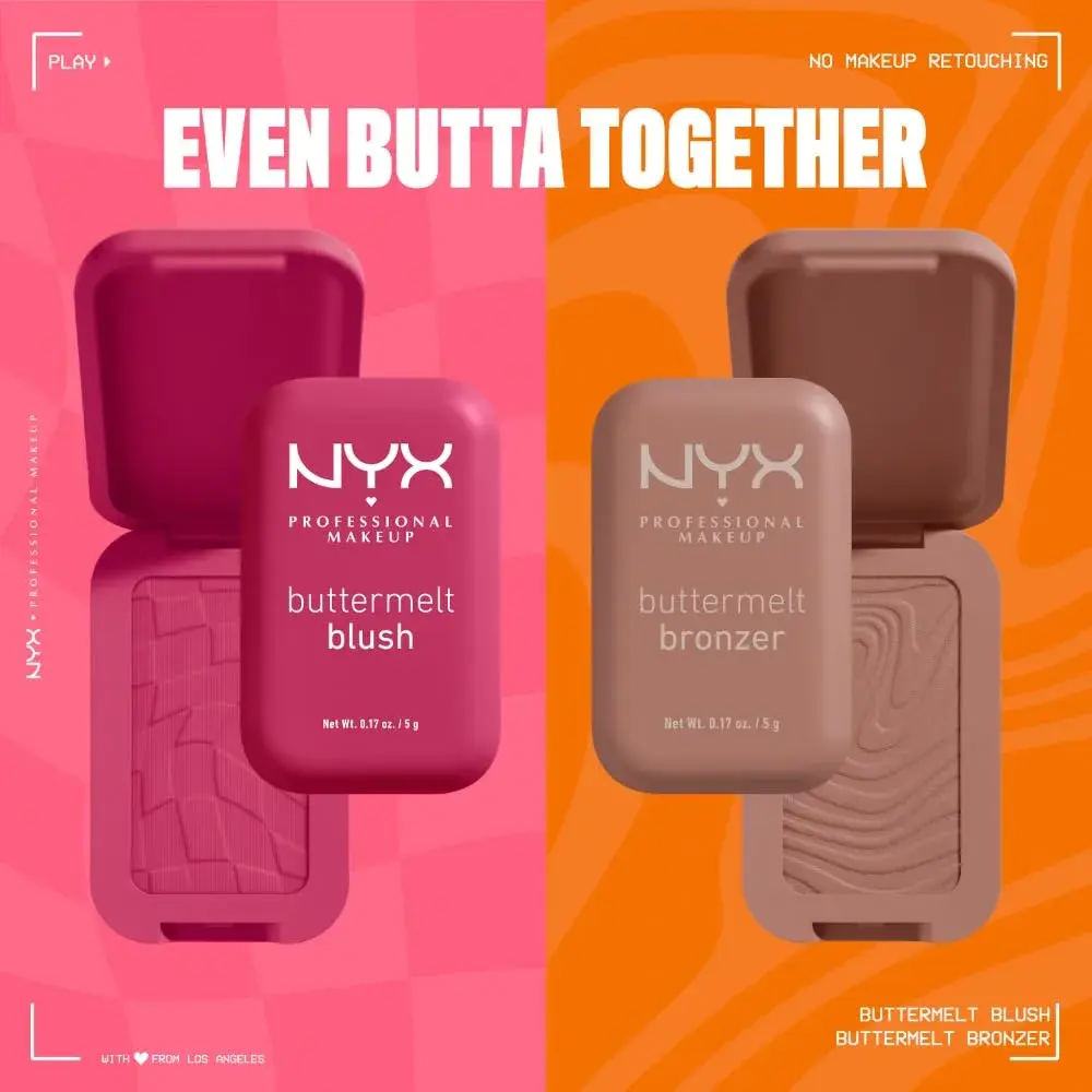 NYX PROFESSIONAL MAKEUP Buttermelt Powder Blush, Back and Butta Shade, 5g (0.17 Oz) | Vegan Formula with Mango Butter - view 9