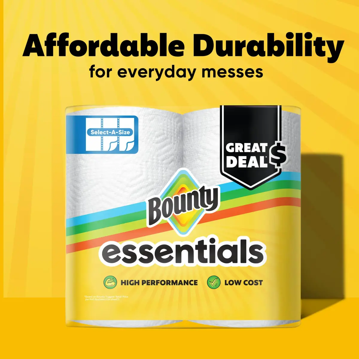 Bounty Essentials Select-A-Size Paper Towels, 6 Double Rolls | Strong & Soft for Everyday Messes - view 3