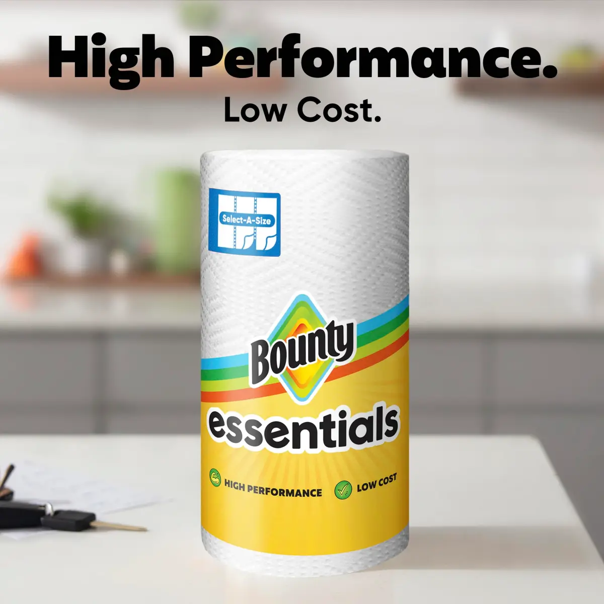 Bounty Essentials Select-A-Size Paper Towels, 6 Double Rolls | Strong & Soft for Everyday Messes - view 8