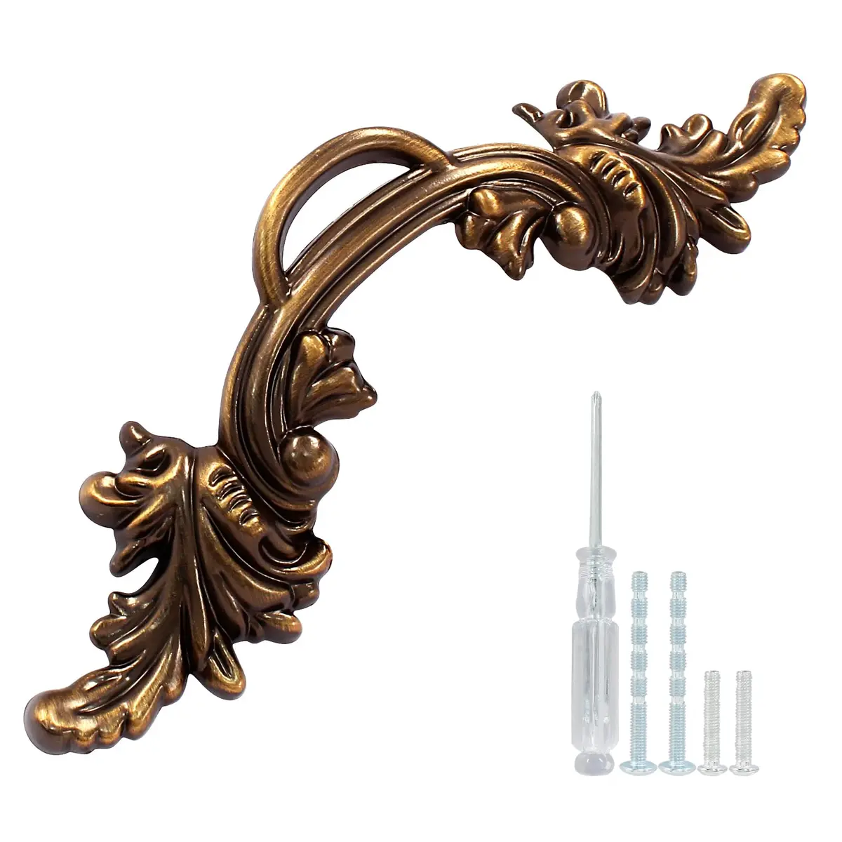 Biaungdo Vintage Cabinet Pulls Handles, 12 Pcs, Bronze | Retro Zinc Alloy Drawer Pulls with 64mm (2.5in) Screw Hole Distance - main product image