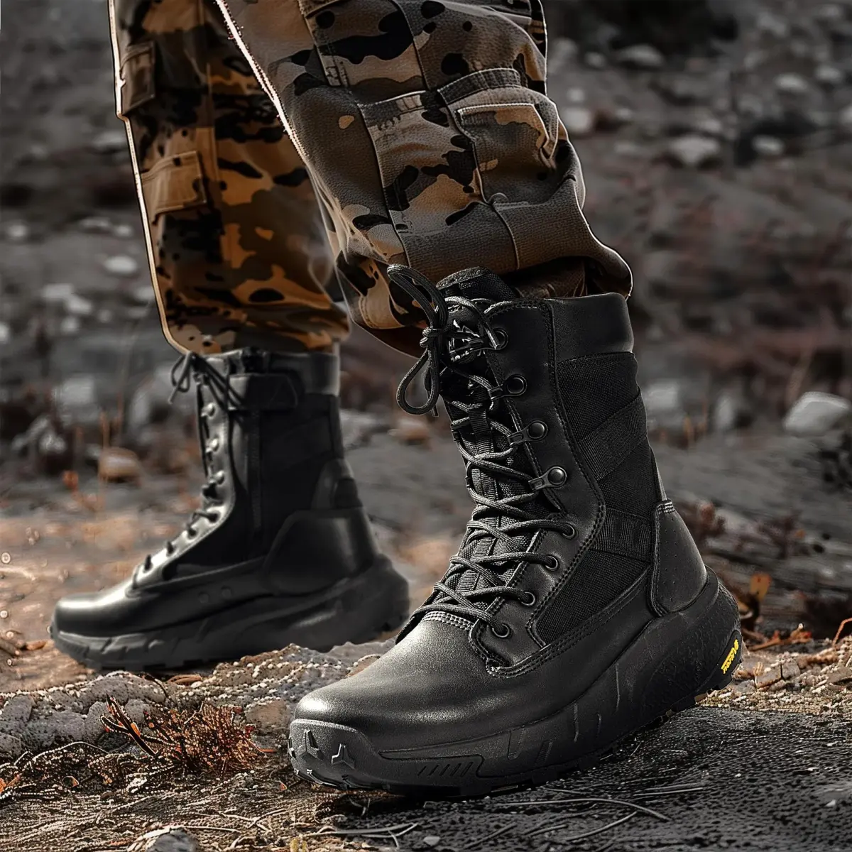 NORTIV 8 Men's Black Tactical Military Boots 8.57" Shaft | Lightweight & Cushioned for All-Day Comfort - view 8