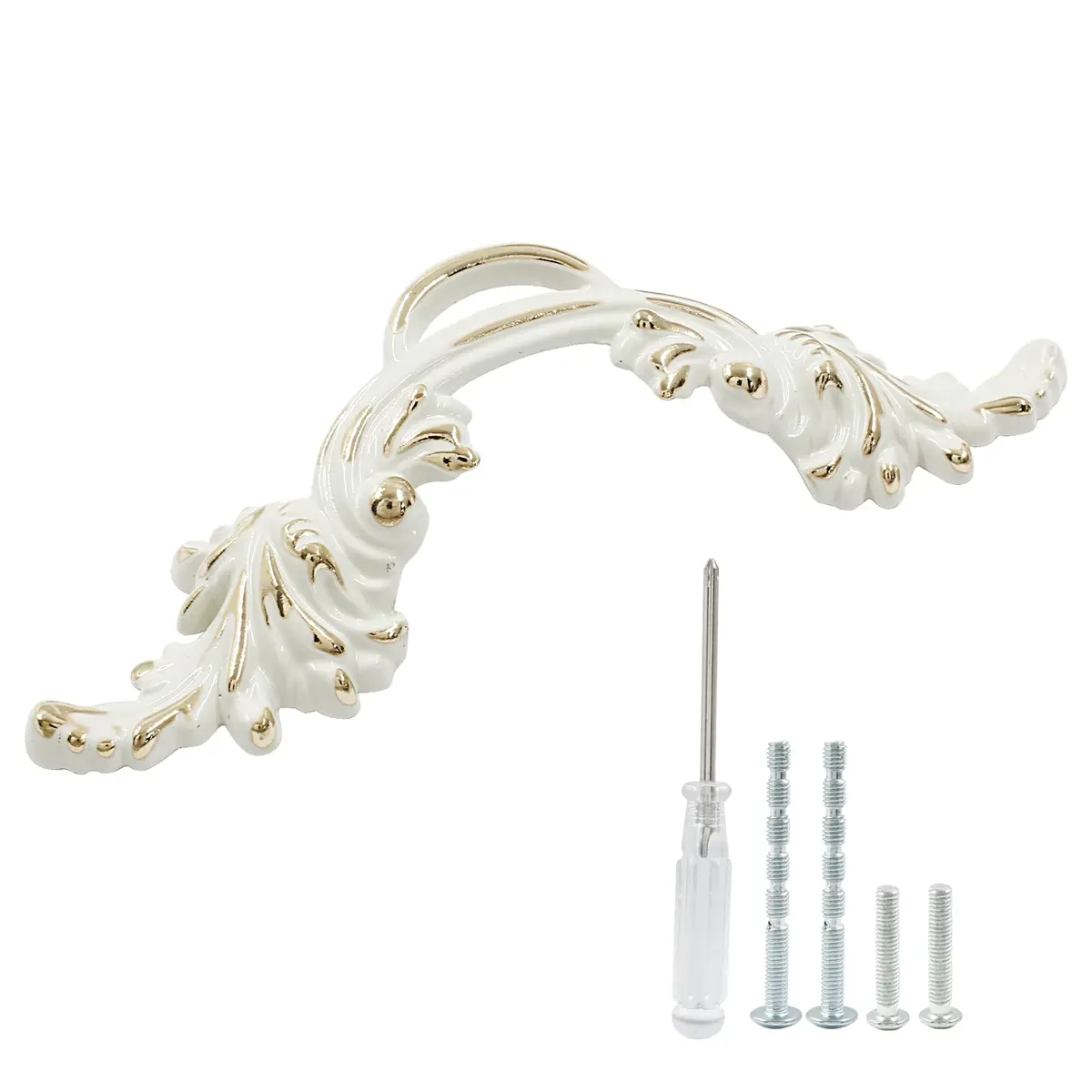 Biaungdo Vintage Cabinet Pulls Handles Gold Edge 135mm (5.31in) | Retro European Style Hardware - main product image