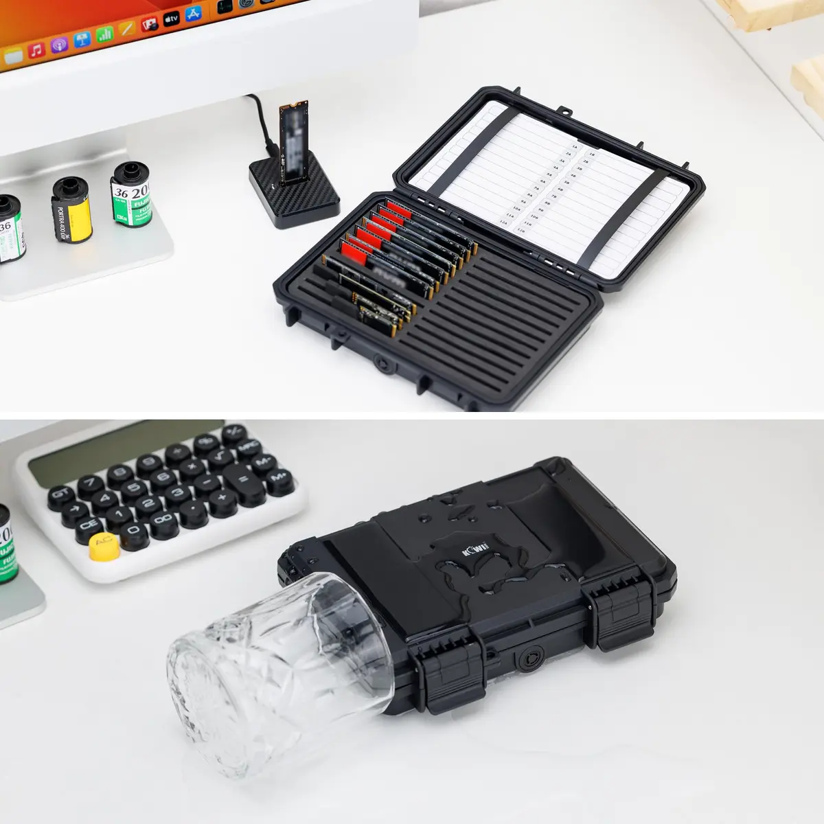 Kiorafoto M.2 NVMe SSD Card Case for 24 Drives | Water-Resistant, Shockproof Organizer - view 6