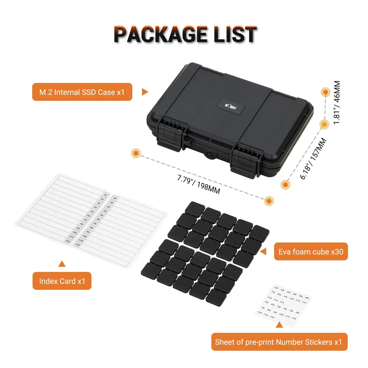 Kiorafoto M.2 NVMe SSD Card Case for 24 Drives | Water-Resistant, Shockproof Organizer - view 8
