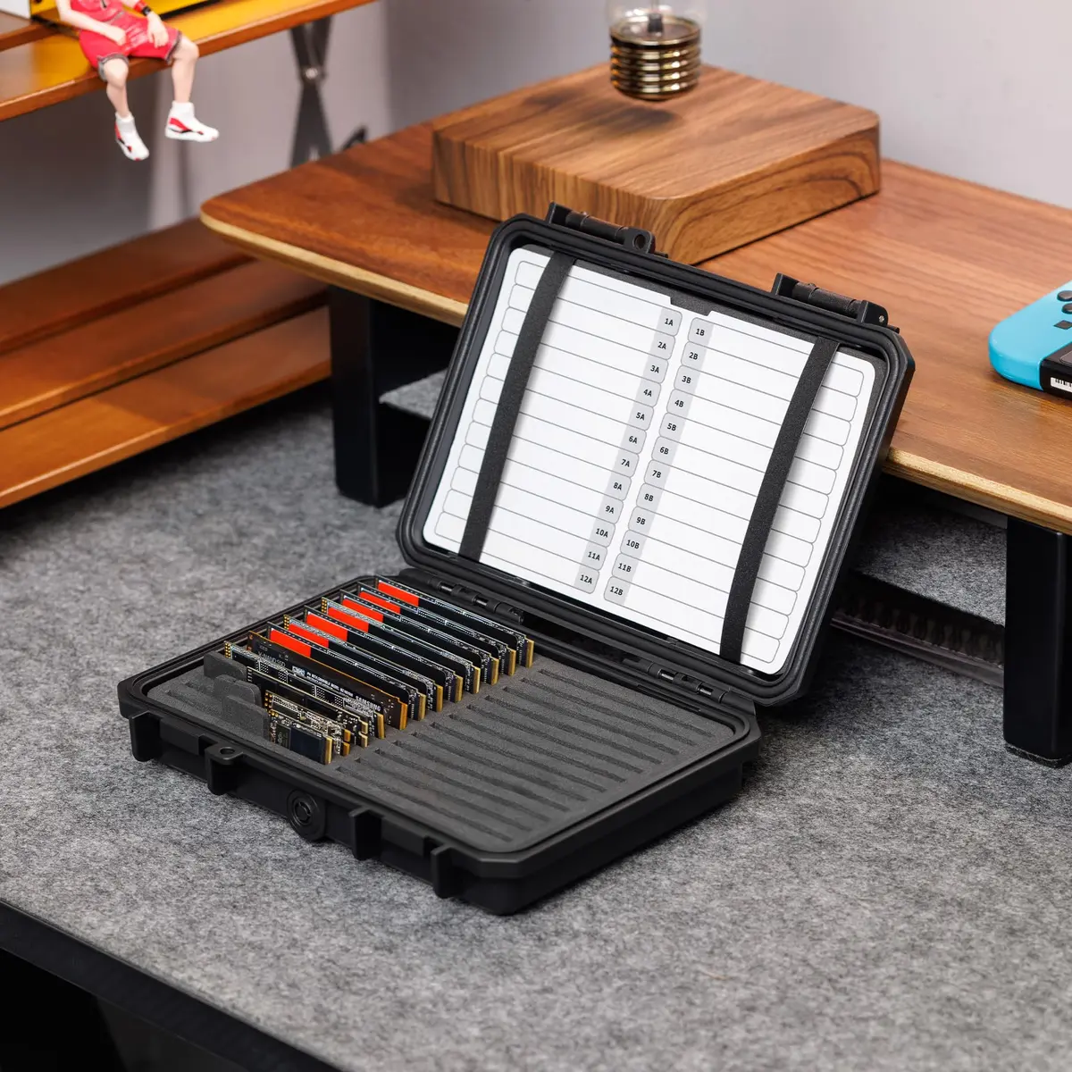 Kiorafoto M.2 NVMe SSD Card Case for 24 Drives | Water-Resistant, Shockproof Organizer - view 9