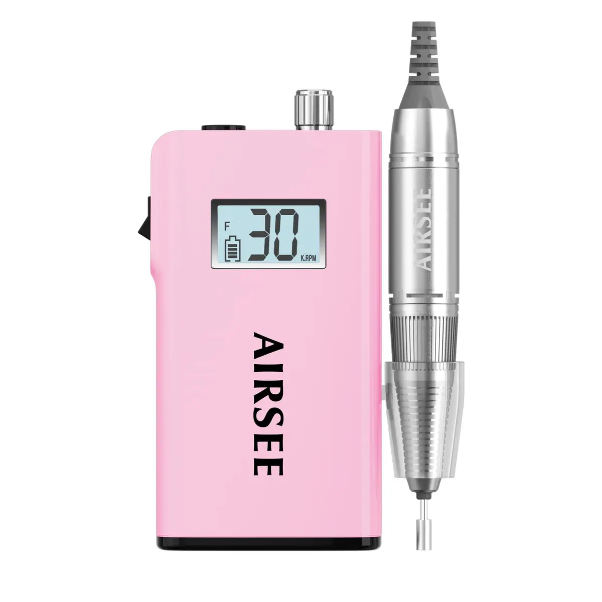 AIRSEE Rechargeable 30000RPM Electric Nail Drill E8 Pink | Professional Portable E File Machine - main product image