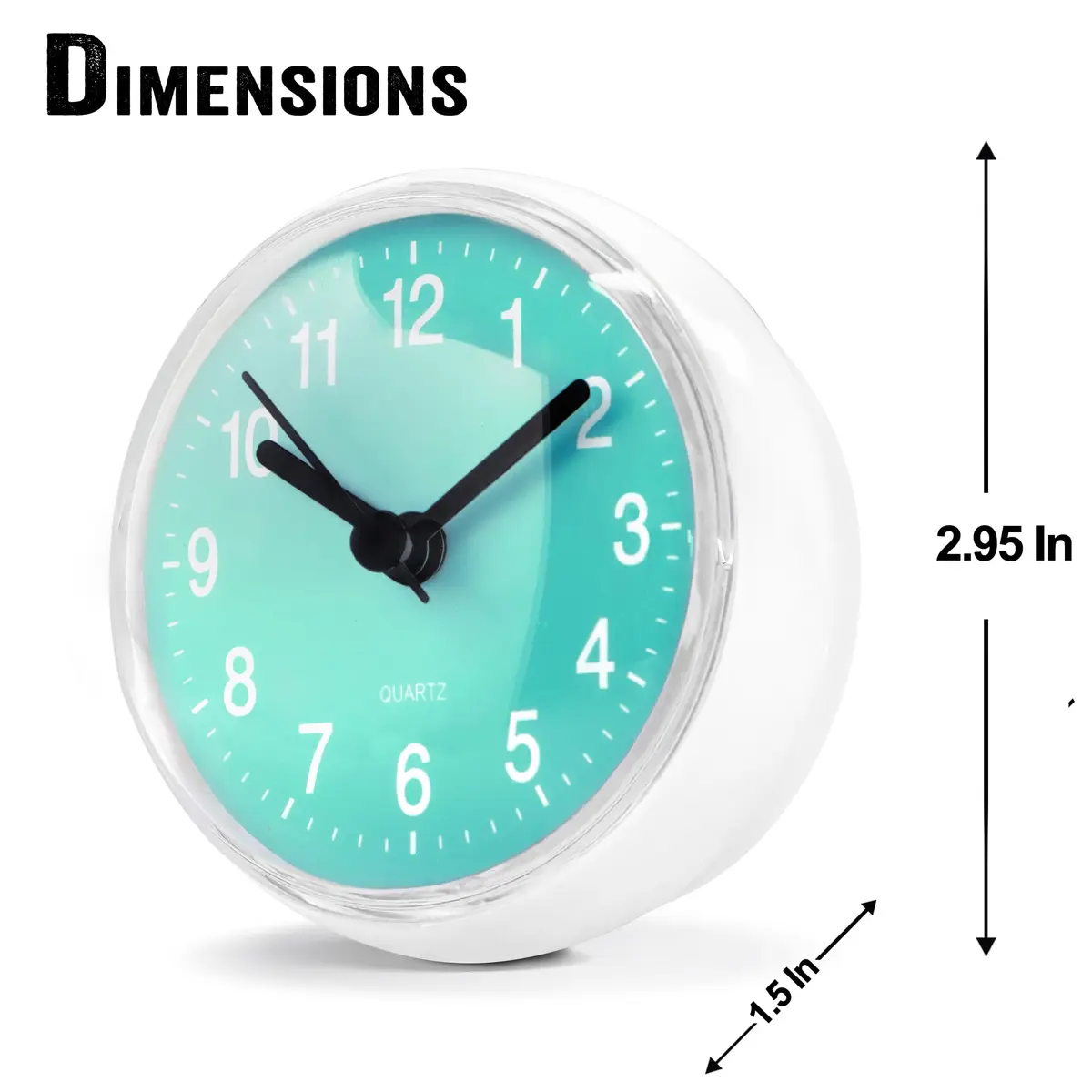 Betus Waterproof Bathroom Shower Clock with Large Suction Cup - Silent, Water Proof, Battery Operated Wall Clock for Toilet, Kitchen, Bedroom (Blue) | Easy Setup Analog Clock - view 5