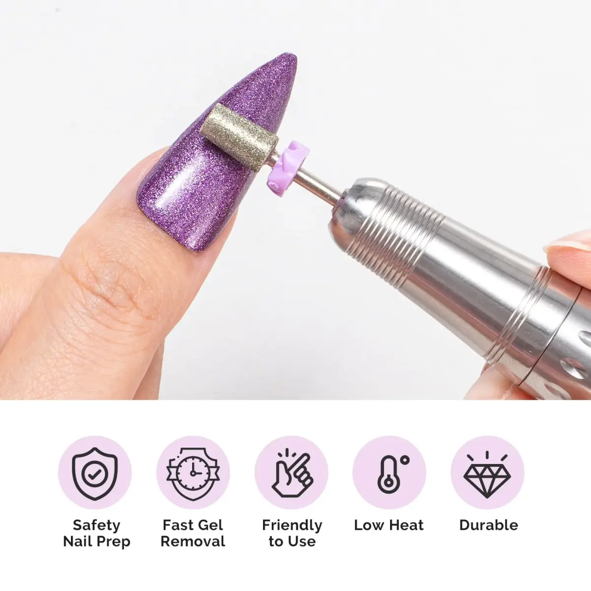 MelodySusie Diamond Nail Drill Bit Set with Sanding Bands & Mandrel Bit | 10Pcs Diamond Bits + 40pcs Sanding Bands (Grits #120/#180/#240) - view 8