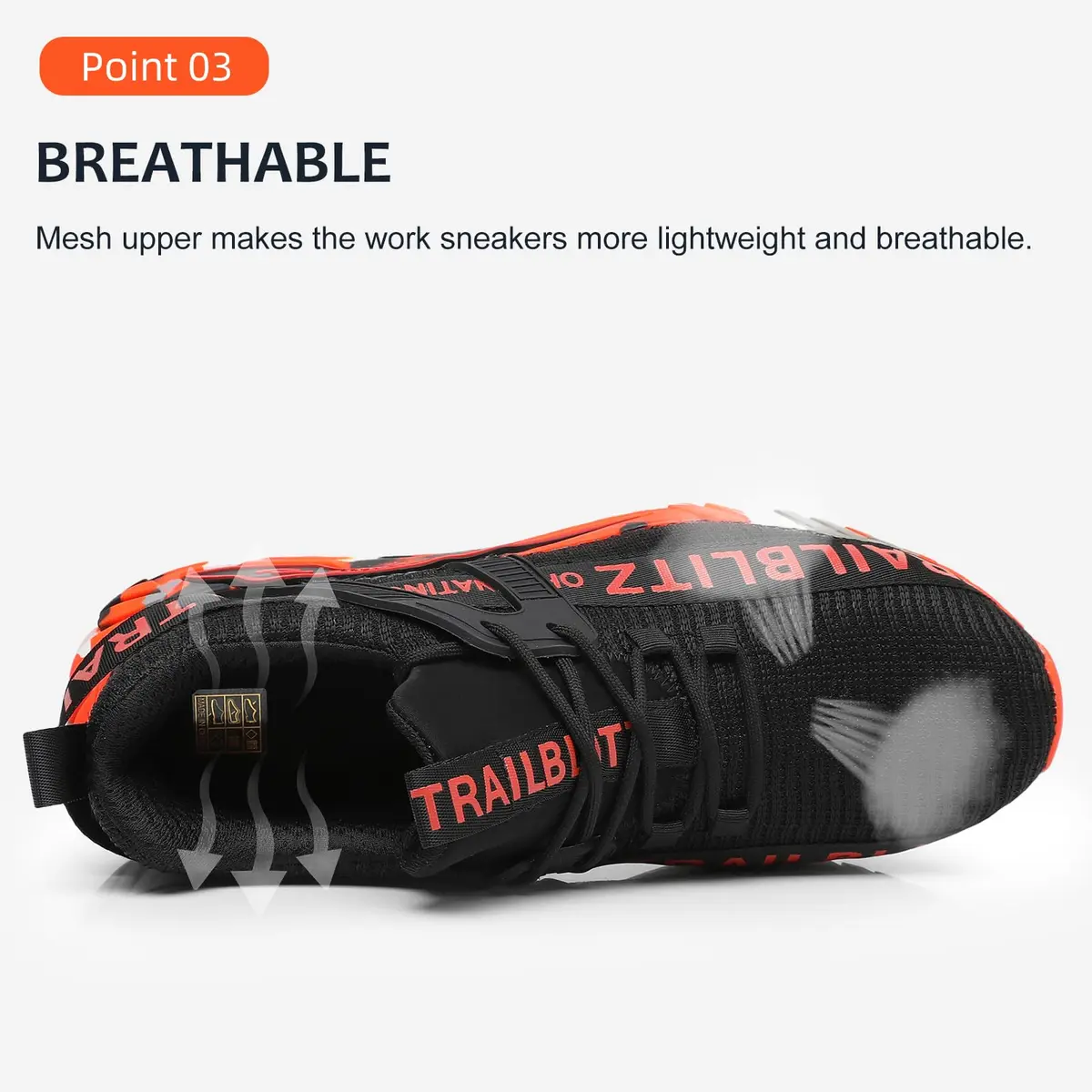 TRAILBLITZ Composite Steel Toe Shoes for Men, US Men's 11 (11 M US) | ASTM F2413-18 Certified Safety Sneakers - view 4